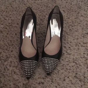 Michael Kors silver studded heels